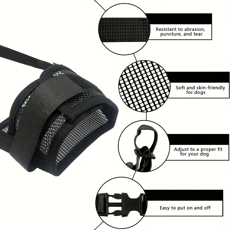 Soft Dog Muzzle Breathable Mesh Muzzle for Small Medium Large Dog Mouth Cover, Adjustable Muzzles To Prevent Biting Barking Dogs