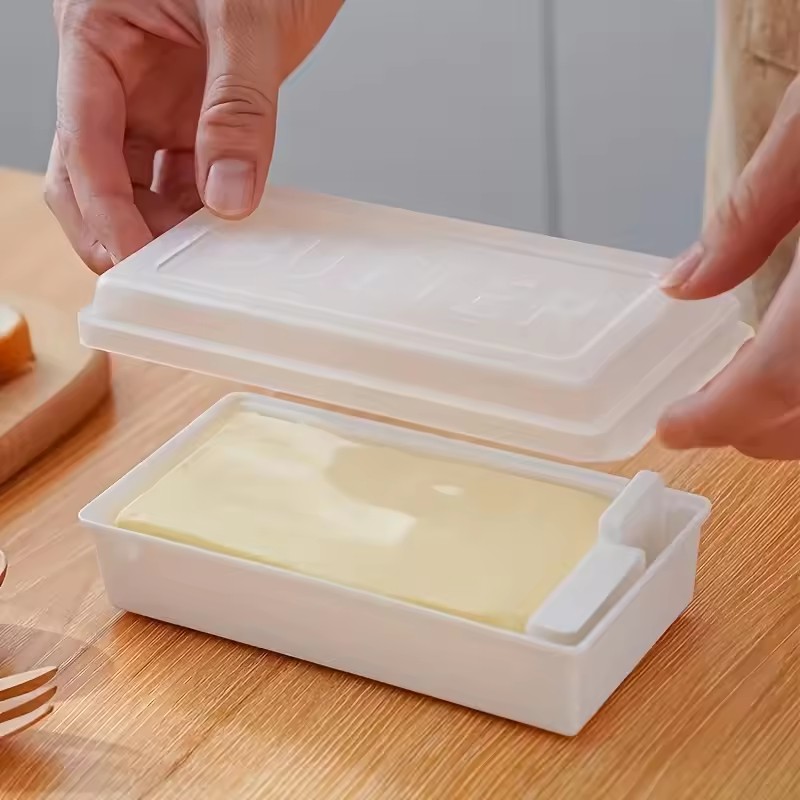 Butter Cheese Storage Box Butter Cutter Box With Lid And Knife Countertop Butter Keeper For Refrigerator Kitchen