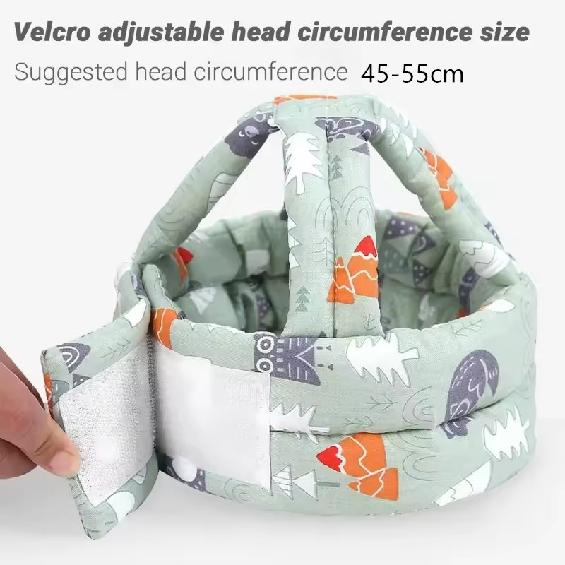 Comfortable Adjustable Baby Protection Hat Breathable Safety Anti-collision Hat Soft Cartoon Head Protection Headgear Toddler