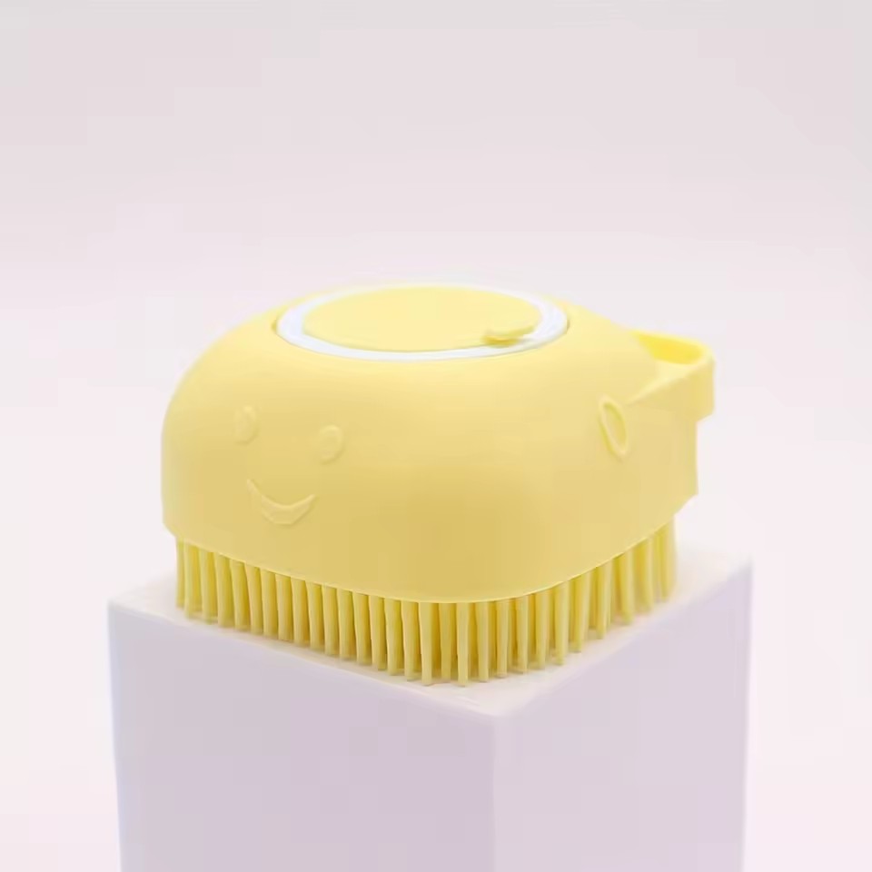 Pet Bath Brush Silicone Shampoo Dispenser Dog Cat Massage Comb Soft Bristle Cleaning Grooming Tool for Small Puppy Kitten