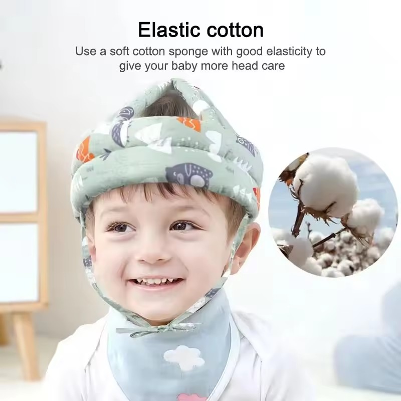 Comfortable Adjustable Baby Protection Hat Breathable Safety Anti-collision Hat Soft Cartoon Head Protection Headgear Toddler
