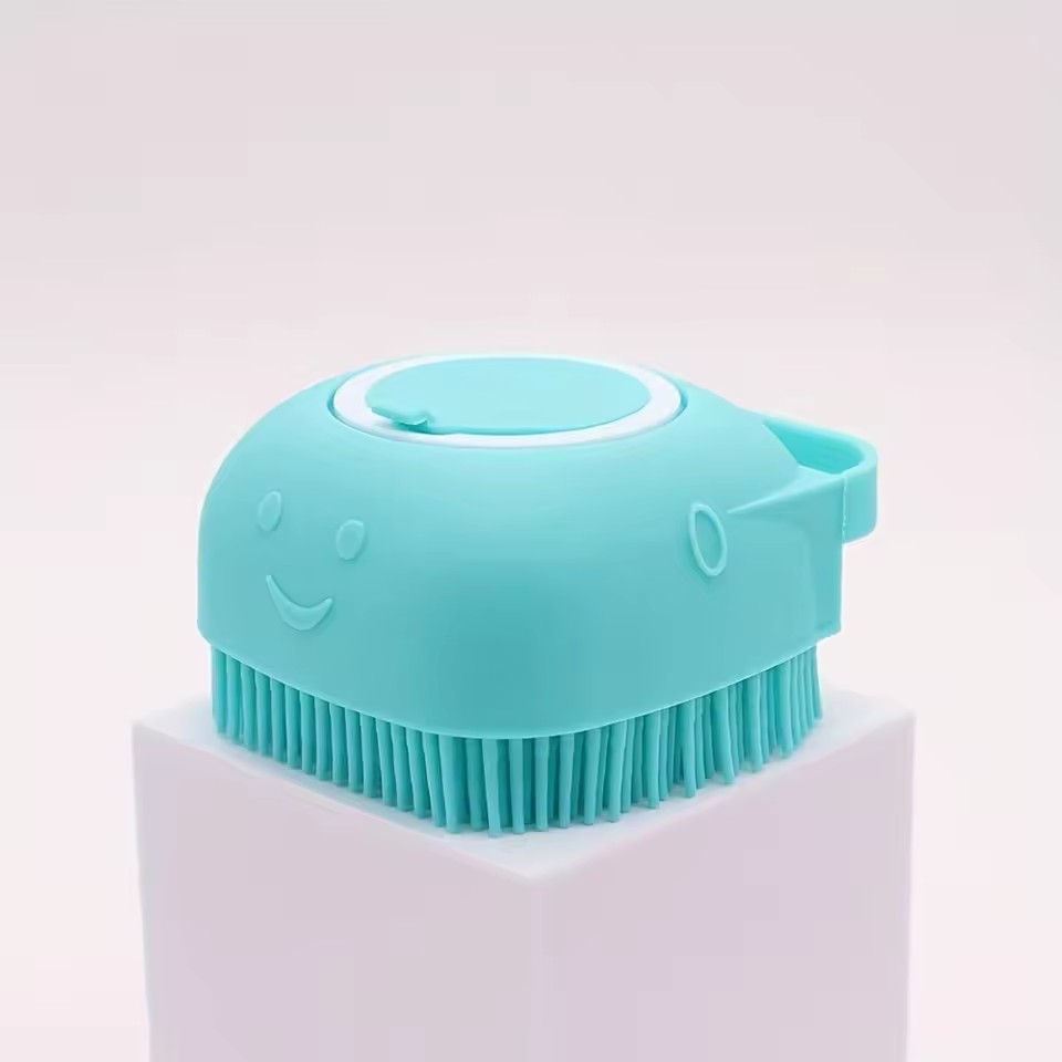 Pet Bath Brush Silicone Shampoo Dispenser Dog Cat Massage Comb Soft Bristle Cleaning Grooming Tool for Small Puppy Kitten