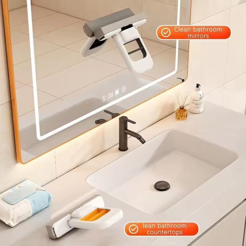 Multi-Functional Mini Mop | Retractable Wet/Dry Mop for Kitchen, Bathroom, Car | Durable Plastic | Compact & Home Cleaning Tool​