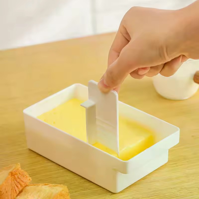 Butter Cheese Storage Box Butter Cutter Box With Lid And Knife Countertop Butter Keeper For Refrigerator Kitchen