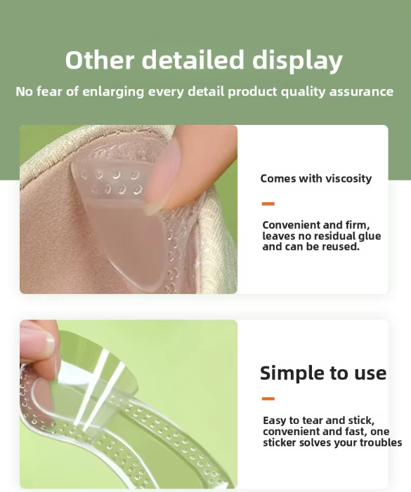 1Pair Heel Protectors Women Silicone Cushion Foot Care Products Non Slip Shoe Pads for High Heels Adjustable Size Insoles