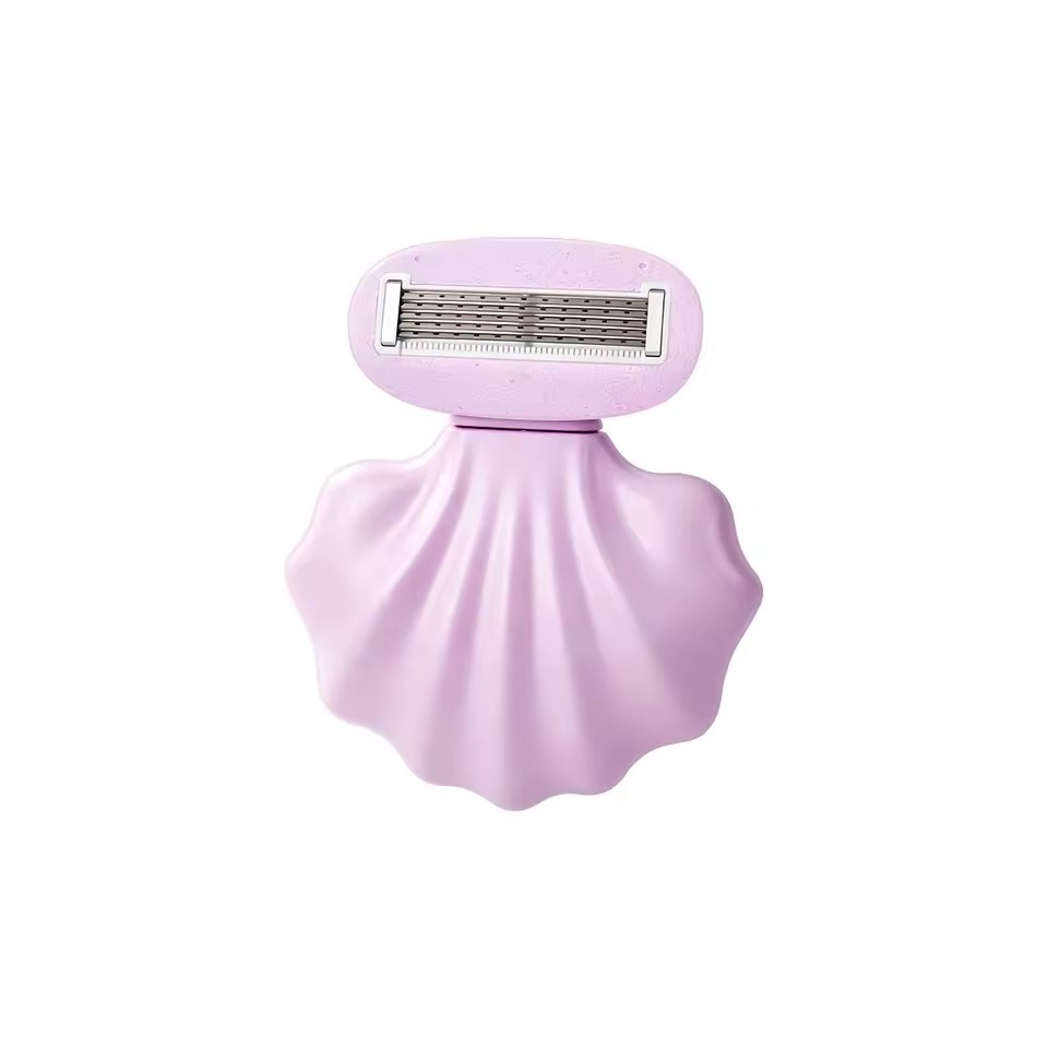 Portable Shell Razor for Women 360° Rotating Head Body Hair Remover for Legs Underarms Bikini Travel Shaving Tool