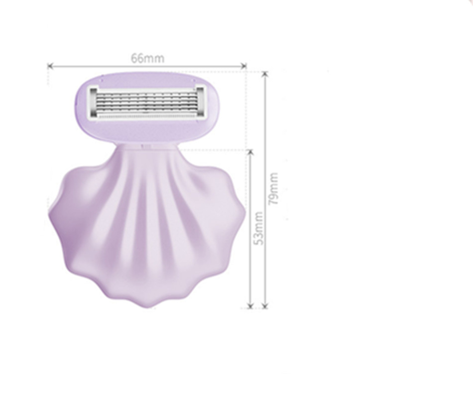Portable Shell Razor for Women 360° Rotating Head Body Hair Remover for Legs Underarms Bikini Travel Shaving Tool
