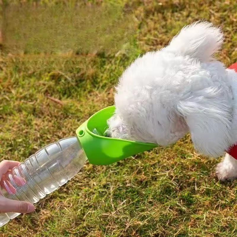 2Pcs Pet Drinking Water Cup Portable Dog Cat Silicone Foldable Leaf Universal Bottle Mouth Travel Dispenser No Leak Easy Sip
