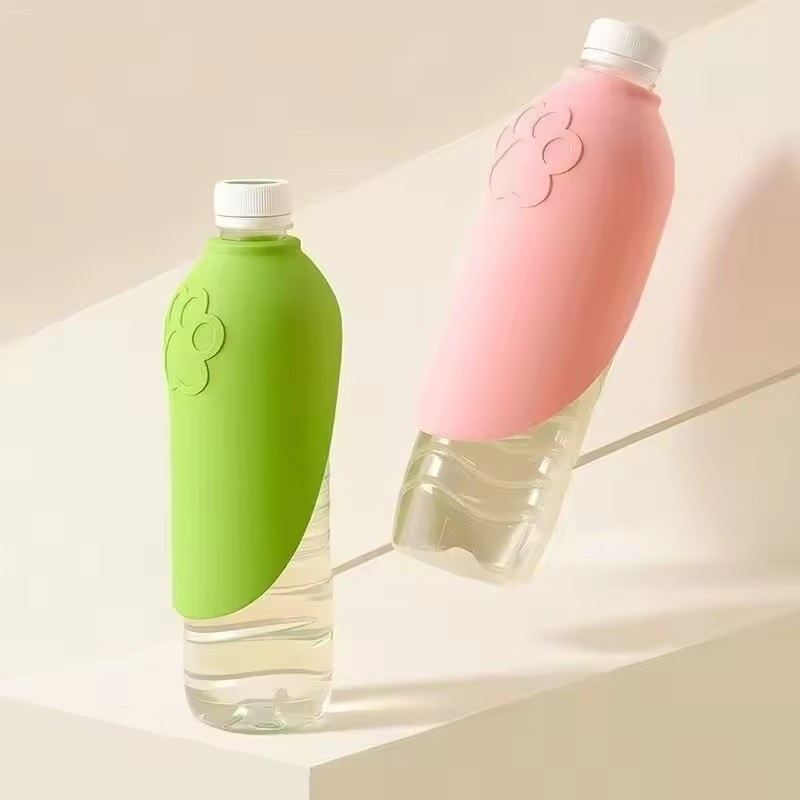 2Pcs Pet Drinking Water Cup Portable Dog Cat Silicone Foldable Leaf Universal Bottle Mouth Travel Dispenser No Leak Easy Sip