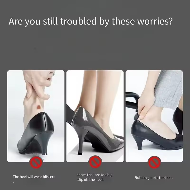 1Pair Heel Protectors Women Silicone Cushion Foot Care Products Non Slip Shoe Pads for High Heels Adjustable Size Insoles