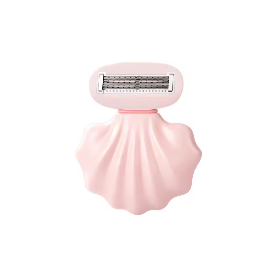 Portable Shell Razor for Women 360° Rotating Head Body Hair Remover for Legs Underarms Bikini Travel Shaving Tool