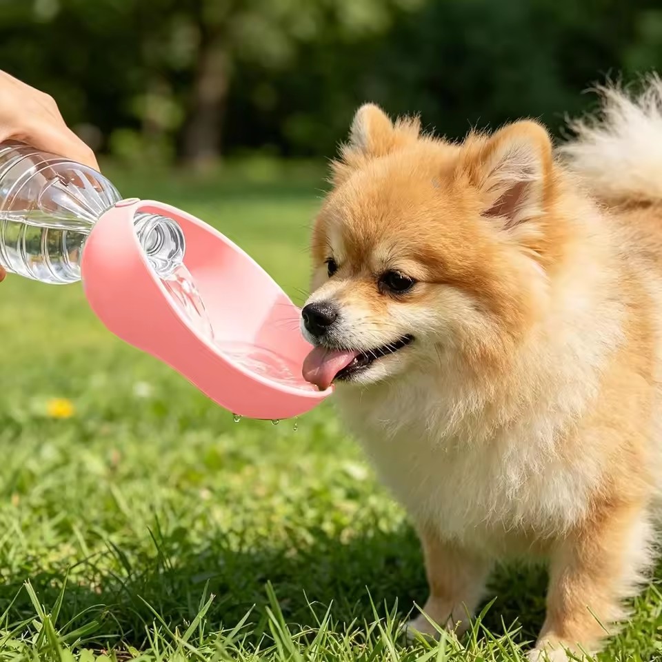 2Pcs Pet Drinking Water Cup Portable Dog Cat Silicone Foldable Leaf Universal Bottle Mouth Travel Dispenser No Leak Easy Sip