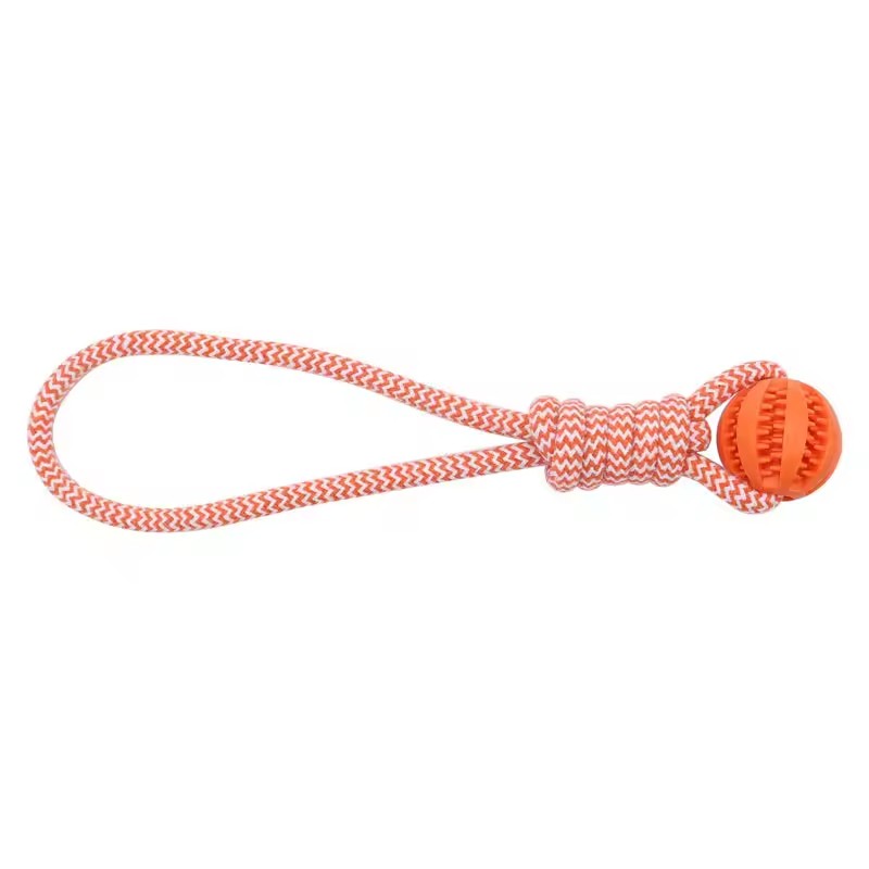 Pet Tooth Cleaning Pet Ball Toy with Rope Rubber Leaking Balls Toy for Small Large Dogs Puppy Chewing Bite Resistant Toys