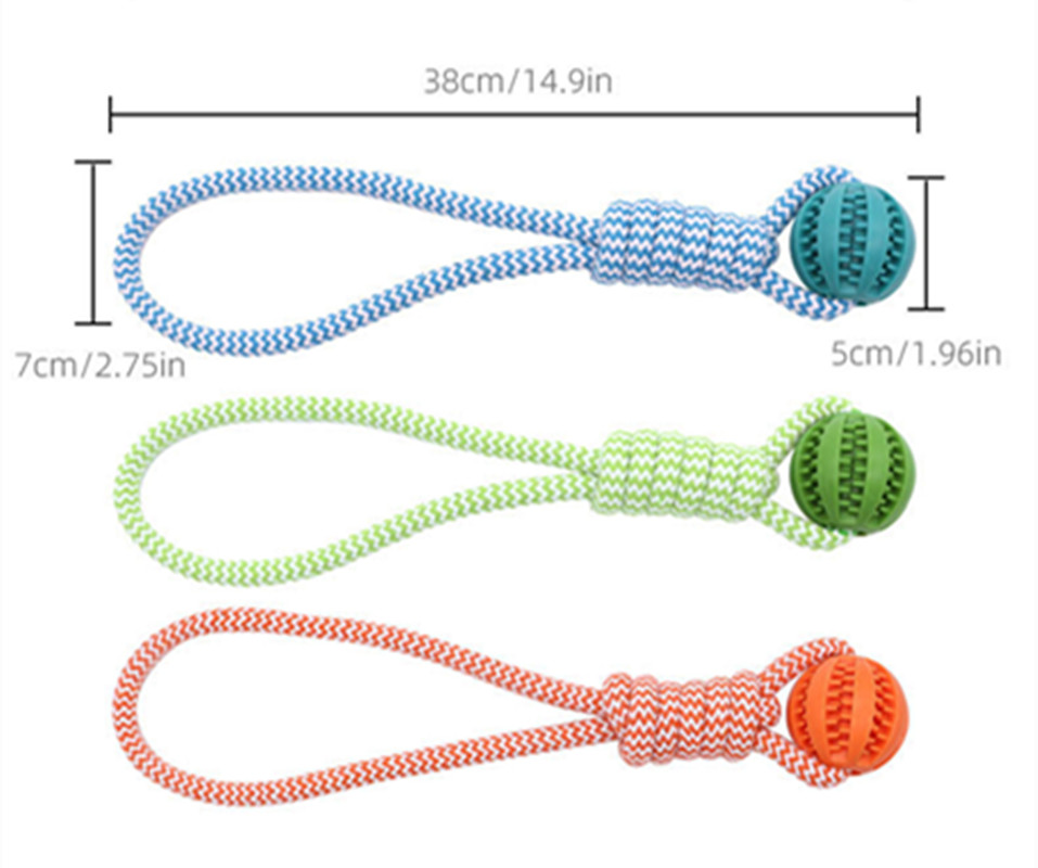 Pet Tooth Cleaning Pet Ball Toy with Rope Rubber Leaking Balls Toy for Small Large Dogs Puppy Chewing Bite Resistant Toys