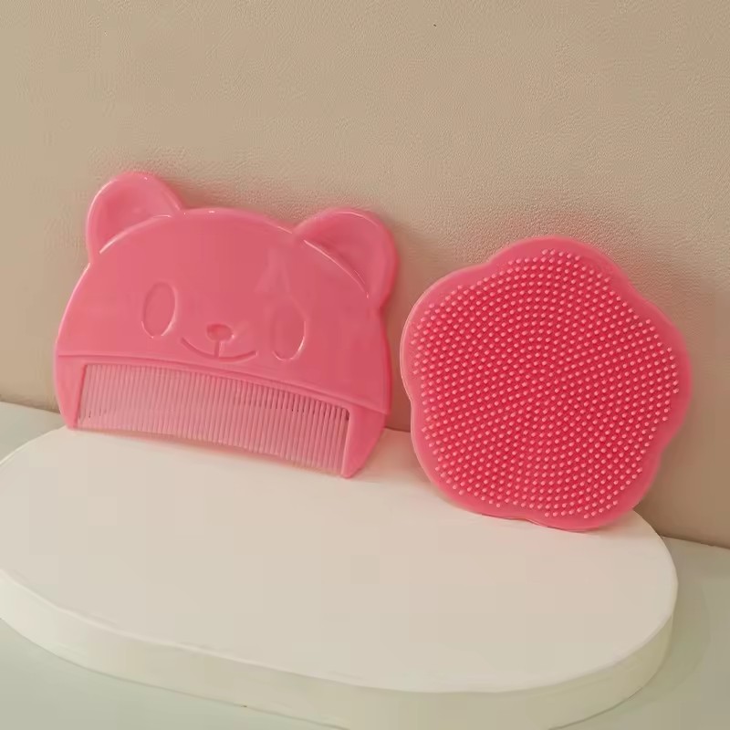 2Pcs Baby Care Accessories Fetal Head Infant Bathing Soft Fat Comb Comb Newborn Hair Cleaning Supplies Infant Comb Head Massager