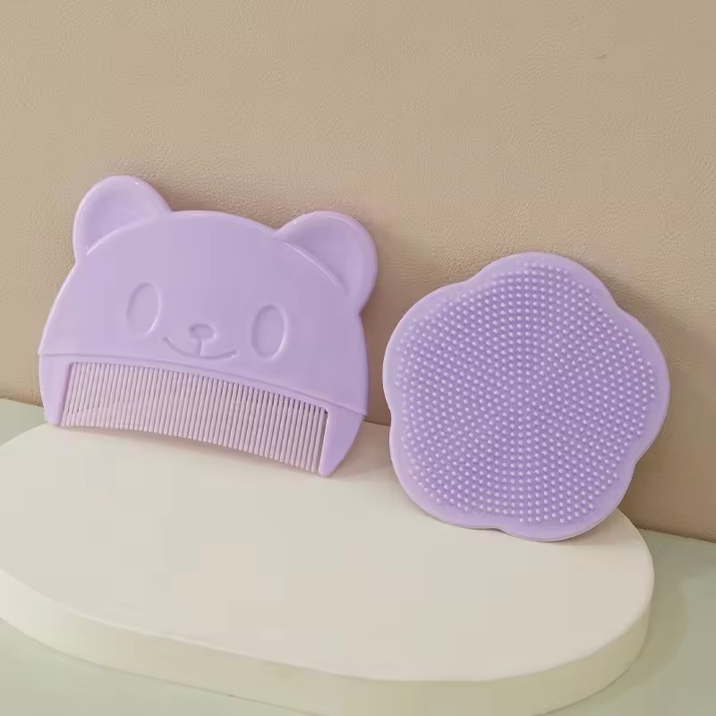 2Pcs Baby Care Accessories Fetal Head Infant Bathing Soft Fat Comb Comb Newborn Hair Cleaning Supplies Infant Comb Head Massager