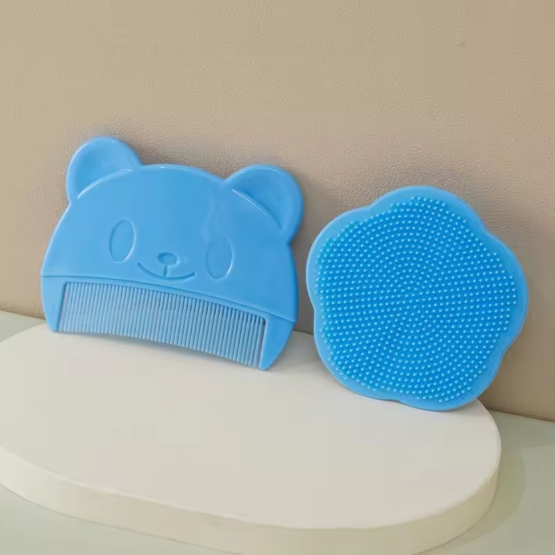 2Pcs Baby Care Accessories Fetal Head Infant Bathing Soft Fat Comb Comb Newborn Hair Cleaning Supplies Infant Comb Head Massager