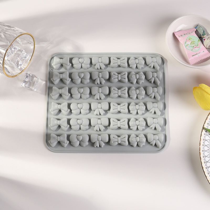 1Pc Bow Silicone Molds With 6 Different Shapes, 36-Cavity Bow Chocolate Fondant Mold For Bowknot Cupcake, Cake , Sugar Craft