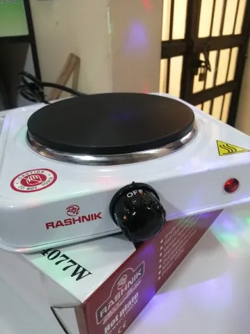 Rashnik RN-4077W Single Solid Plate Electric Cooker - 1000W High-Efficiency Tabletop Hot Plate with Adjustable Temperature Control
