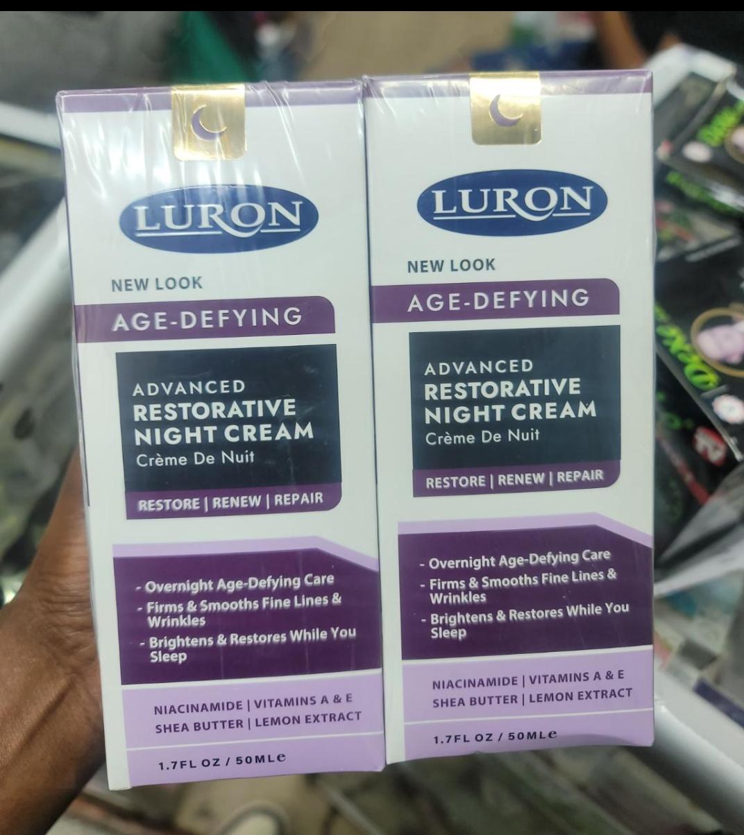 Luron Advanced Restorative Night Cream - 50ml Age-Defying Overnight Repair with Niacinamide, Vitamins A & E, Shea Butter & Lemon Extract - Firming & Anti-Wrinkle