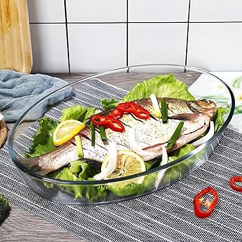 1.5L Oval Glass Baking Dish – Oven Safe Heat Resistant Casserole Dish (Up to 250°C, Dishwasher Safe)