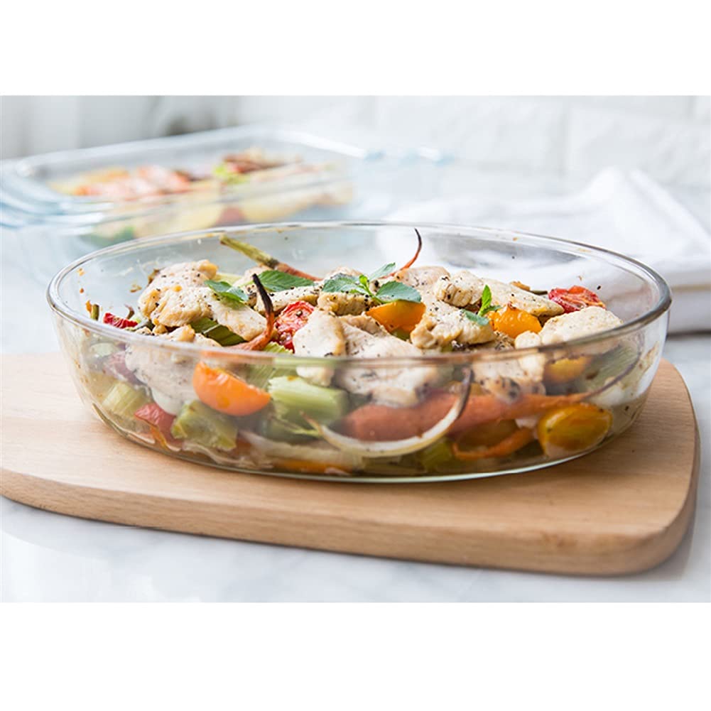 1.5L Oval Glass Baking Dish – Oven Safe Heat Resistant Casserole Dish (Up to 250°C, Dishwasher Safe)