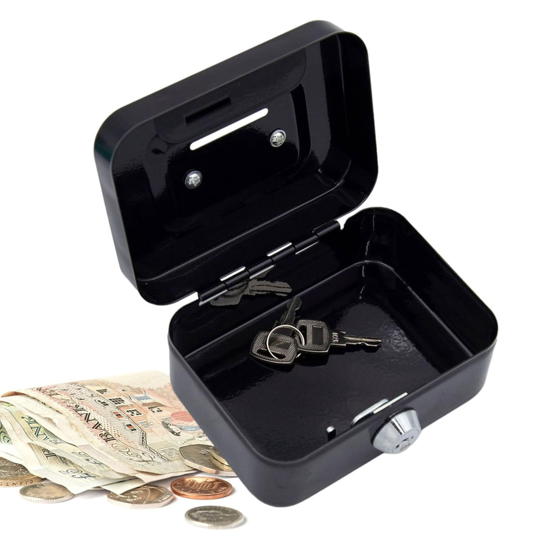 Kids Metal Money Box with Lock & 2 Keys – Secure Savings Bank with Handle