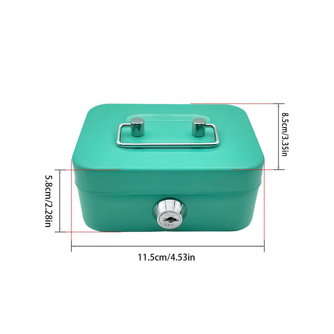 Kids Metal Money Box with Lock & 2 Keys – Secure Savings Bank with Handle