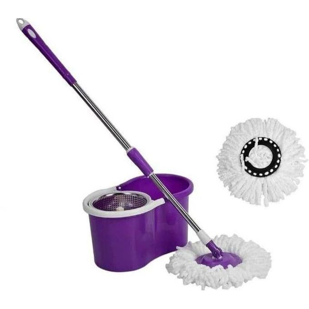 360 Degree Spin Mop & Bucket Cleaning Set – Hands-Free Foot Pedal Wringer, Microfiber Mop with Rotating Head for Home & Office