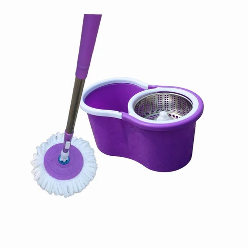 360 Degree Spin Mop & Bucket Cleaning Set – Hands-Free Foot Pedal Wringer, Microfiber Mop with Rotating Head for Home & Office