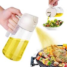 470ml 2-in-1 Glass Oil Dispenser with Spray Nozzle – Leak-Proof Olive Oil Spray Bottle for Cooking