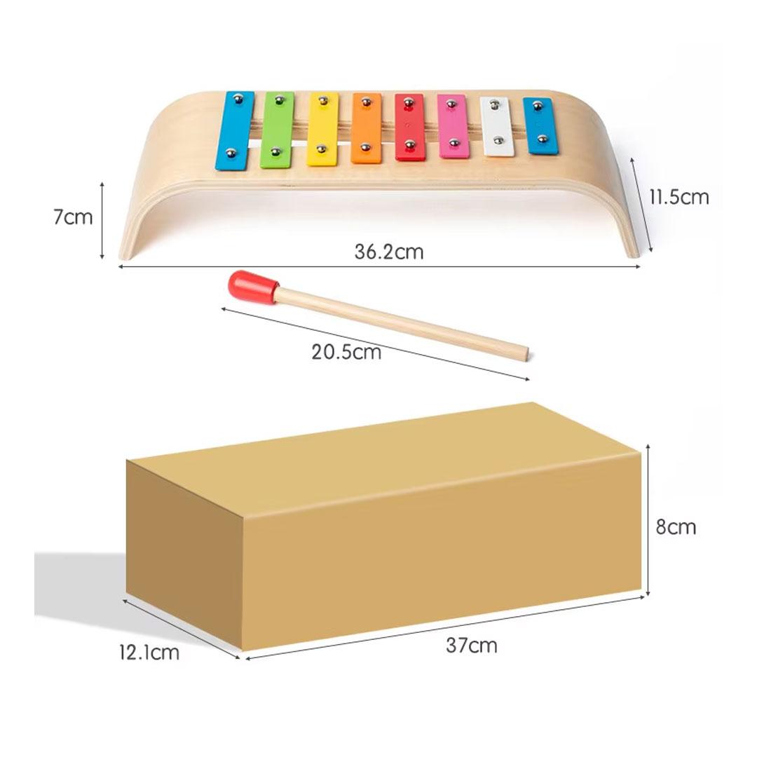 Wooden 8-Key Xylophone Music Toy for Kids – Montessori Educational Musical Instrument with Mallet