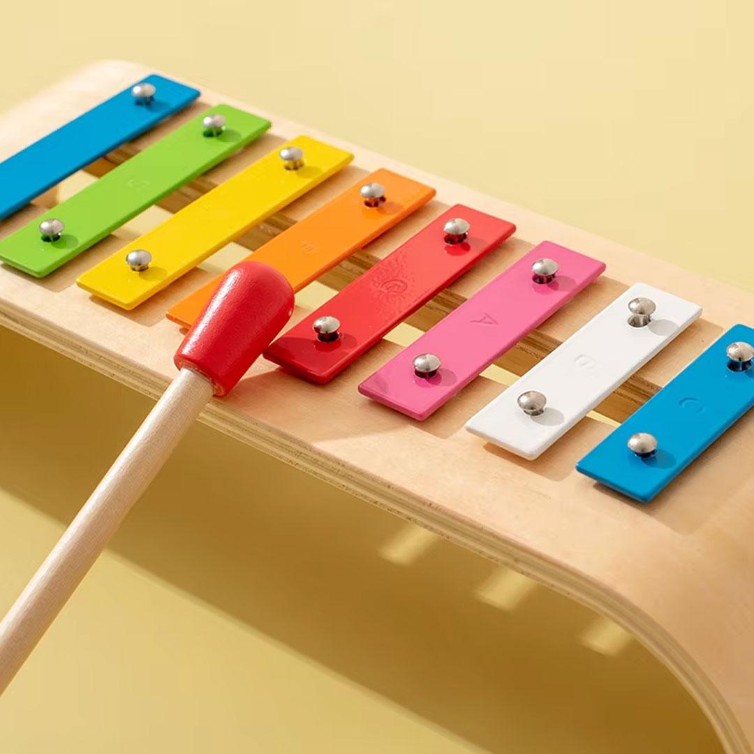 Wooden 8-Key Xylophone Music Toy for Kids – Montessori Educational Musical Instrument with Mallet