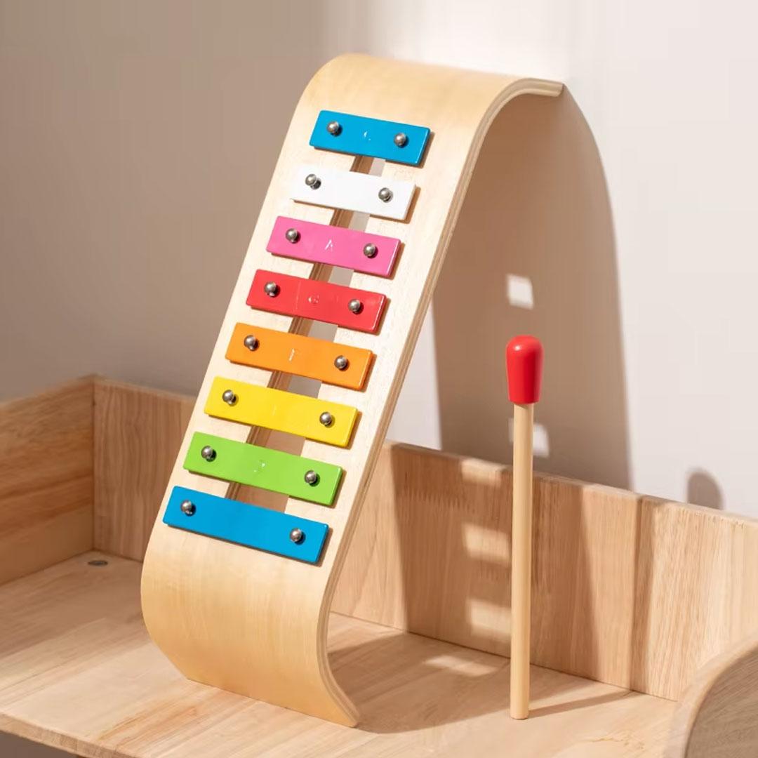 Wooden 8-Key Xylophone Music Toy for Kids – Montessori Educational Musical Instrument with Mallet