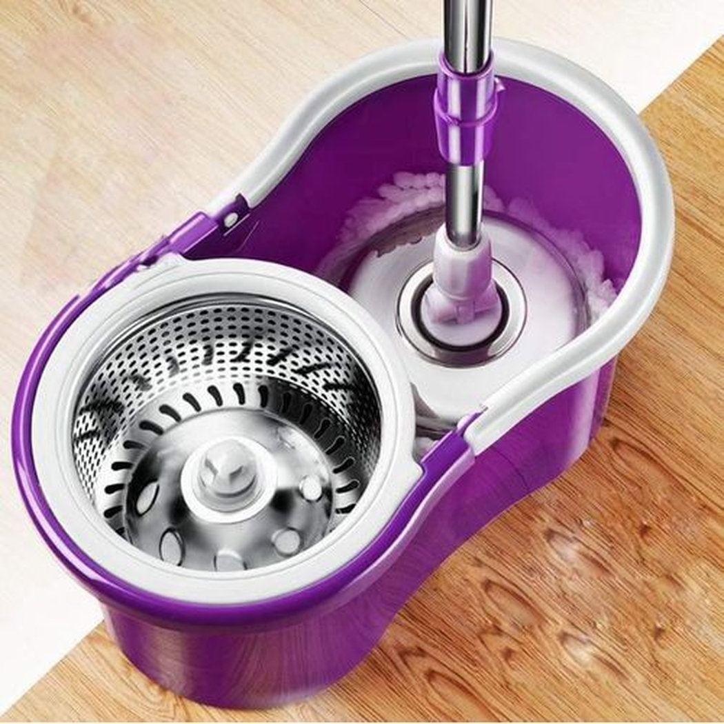 360 Degree Spin Mop & Bucket Cleaning Set – Hands-Free Foot Pedal Wringer, Microfiber Mop with Rotating Head for Home & Office