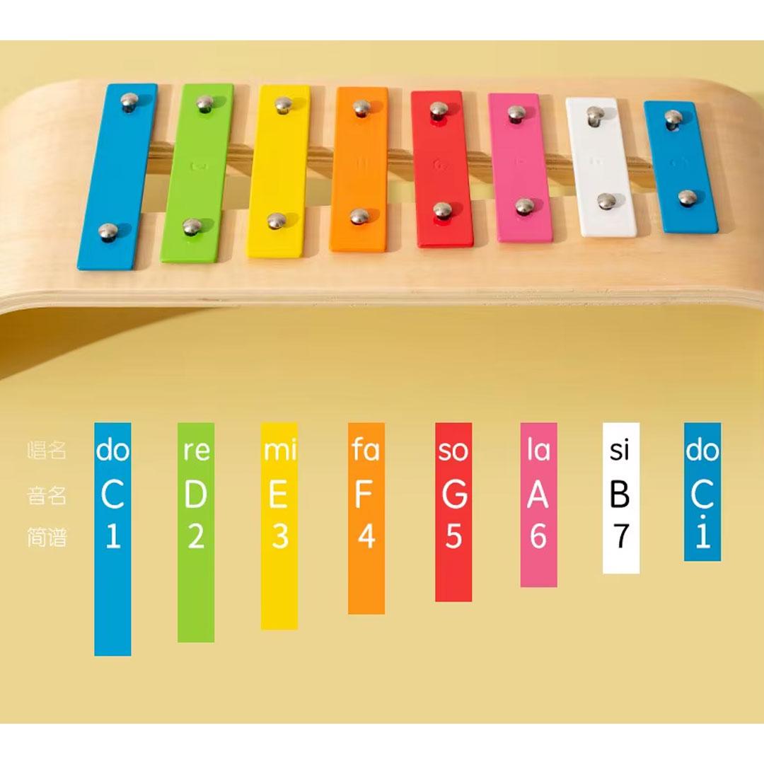 Wooden 8-Key Xylophone Music Toy for Kids – Montessori Educational Musical Instrument with Mallet