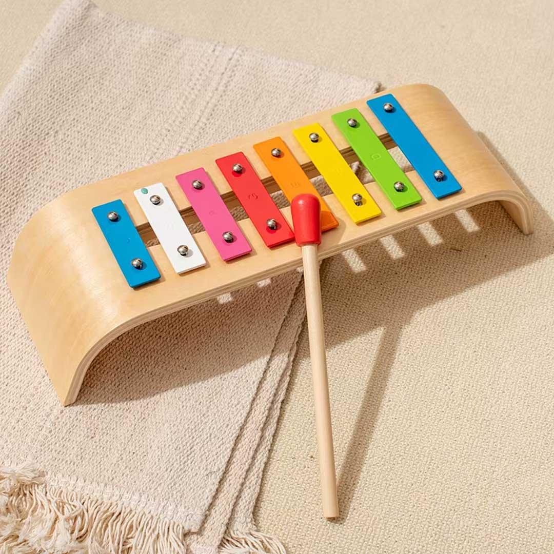 Wooden 8-Key Xylophone Music Toy for Kids – Montessori Educational Musical Instrument with Mallet