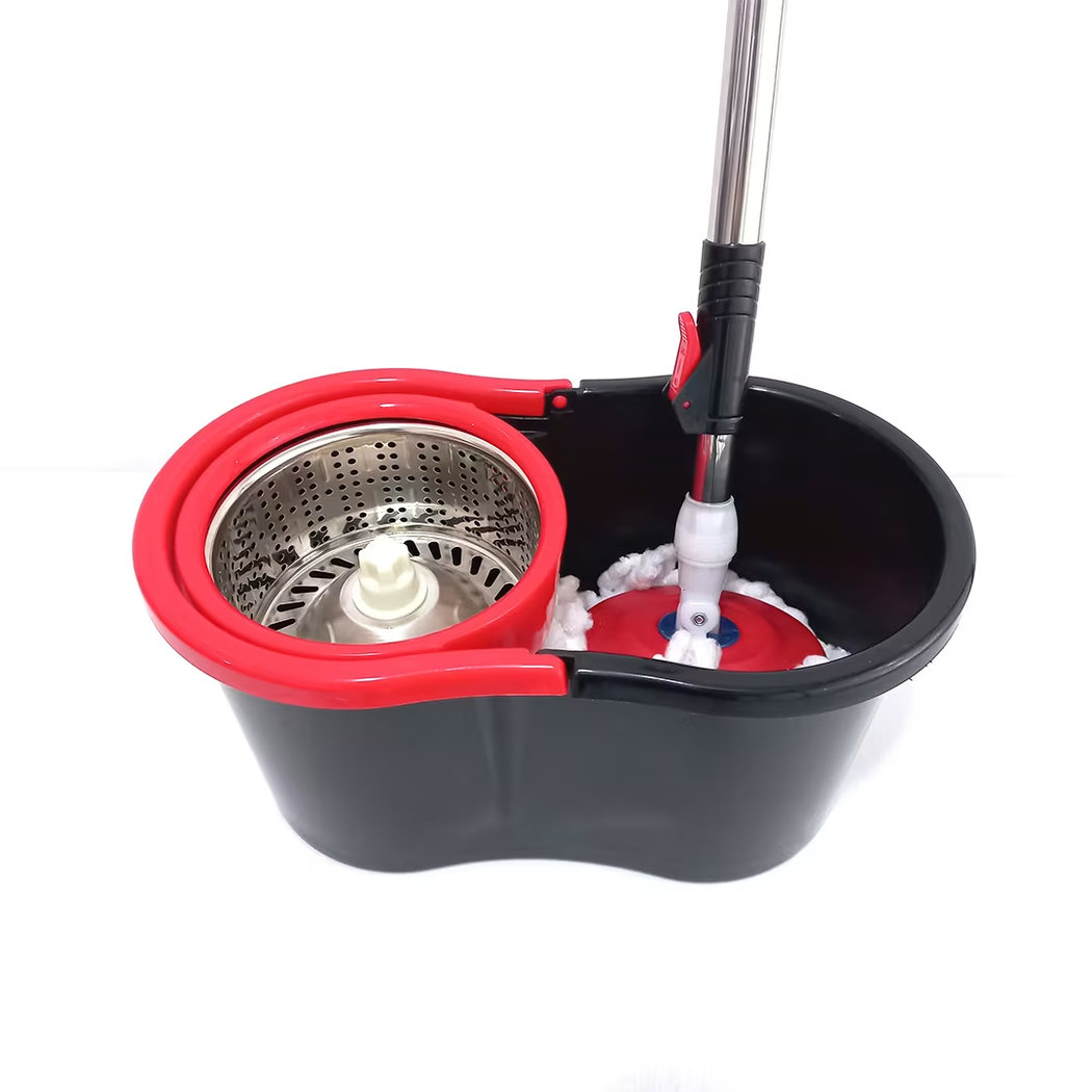 360 Degree Spin Mop & Bucket Cleaning Set – Hands-Free Foot Pedal Wringer, Microfiber Mop with Rotating Head for Home & Office