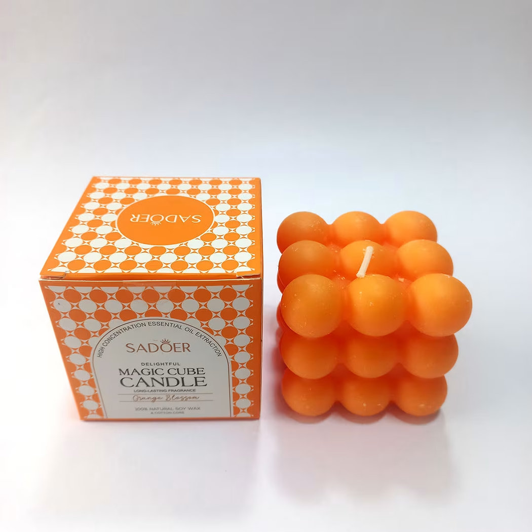 Bubble Cube Scented Soy Wax Candle – Decorative Aromatherapy Candle for Home, Bedroom, Living Room, Office & Gift