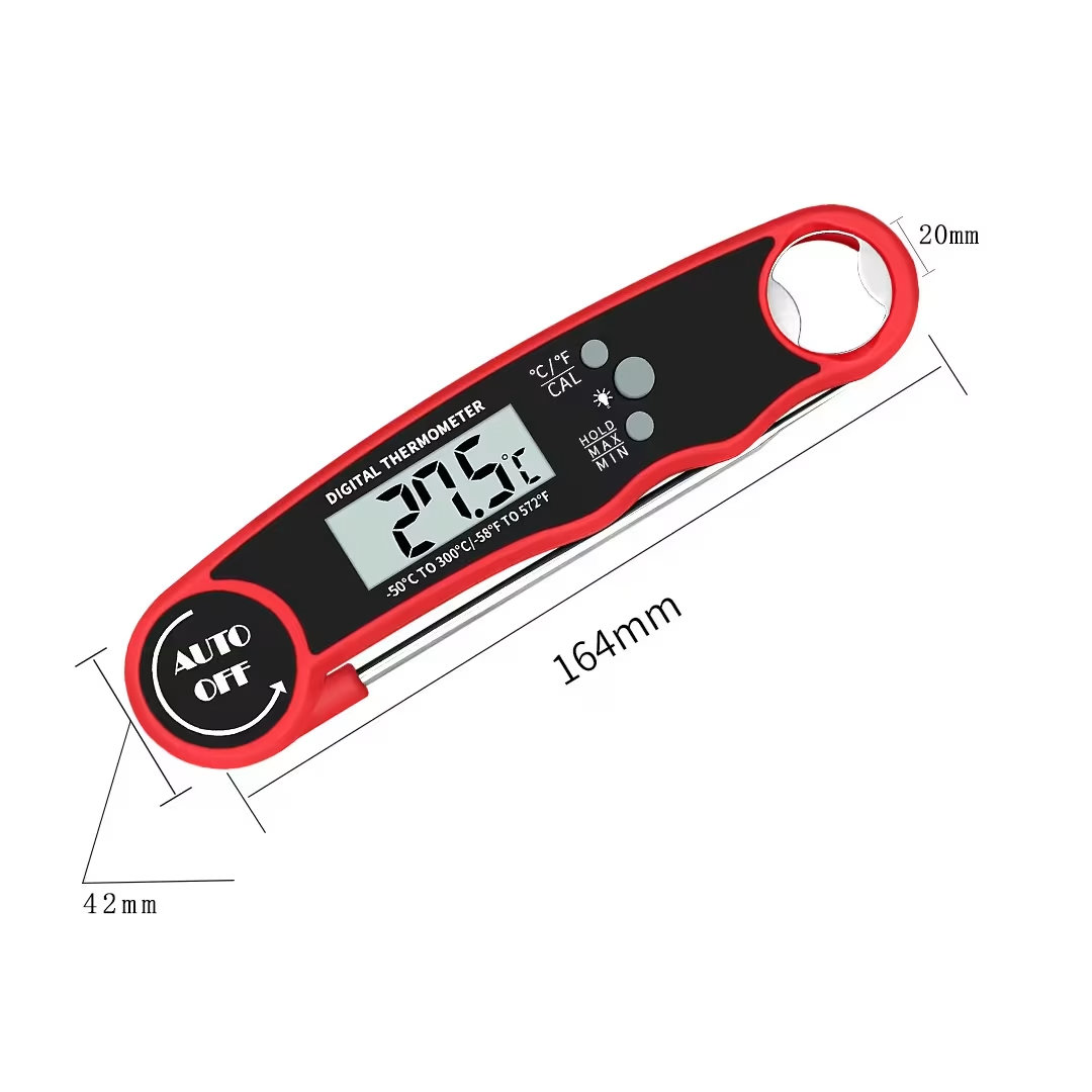 Digital Food Thermometer – Instant-Read Meat Thermometer with Foldable Probe, Backlit LCD & Magnet (-50°C to 300°C