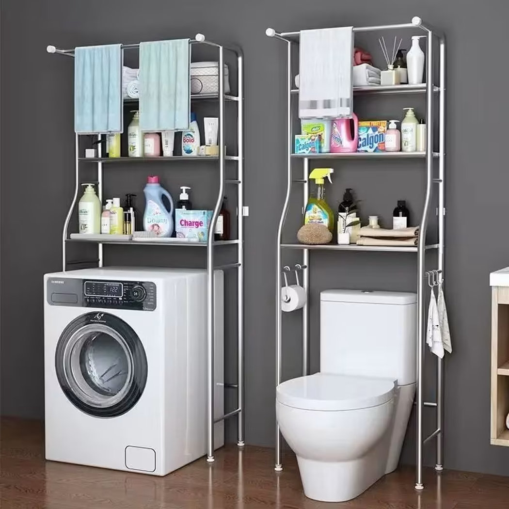 3 Tier Over The Washer Storage Rack – Space Saving Laundry Organizer Shelf for Detergent & Household Essentials
