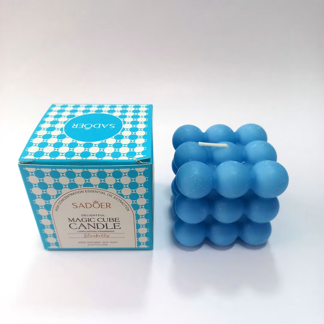 Bubble Cube Scented Soy Wax Candle – Decorative Aromatherapy Candle for Home, Bedroom, Living Room, Office & Gift