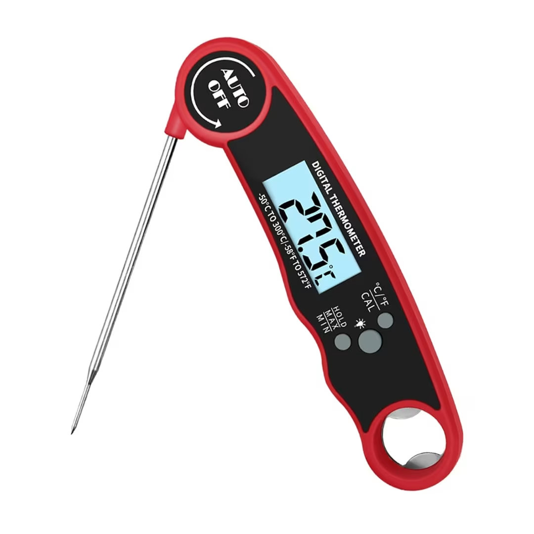 Digital Food Thermometer – Instant-Read Meat Thermometer with Foldable Probe, Backlit LCD & Magnet (-50°C to 300°C