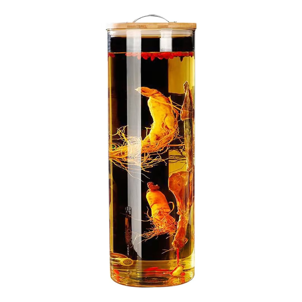 Large Borosilicate Glass Storage & Fermentation Jar 5L/7.5L/10L/15L – Airtight Bamboo Lid with Built-In Thermometer & Stainless Steel Handle