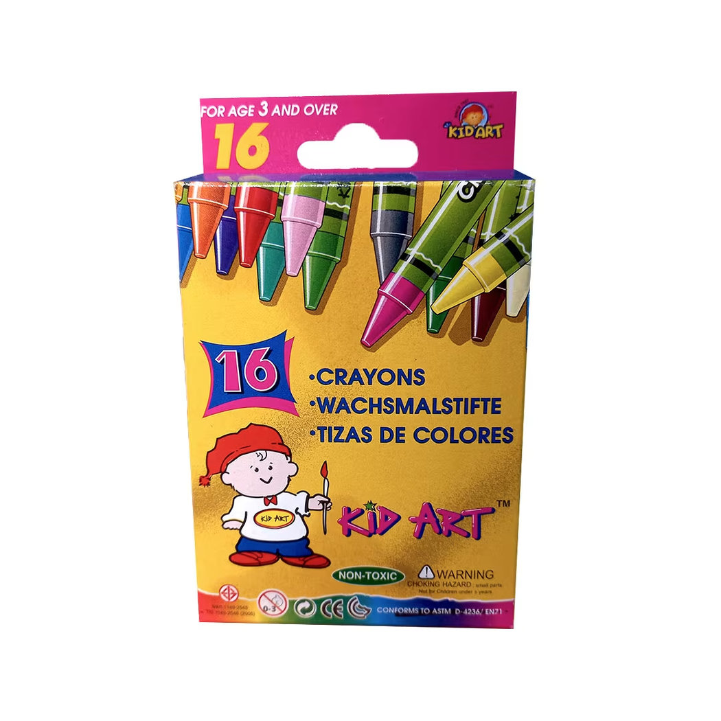 16pc Kids Wax Crayons Set – Non-Toxic Colouring Crayons for Drawing, School & Creative Art