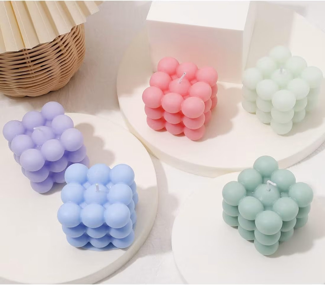 Bubble Cube Scented Soy Wax Candle – Decorative Aromatherapy Candle for Home, Bedroom, Living Room, Office & Gift