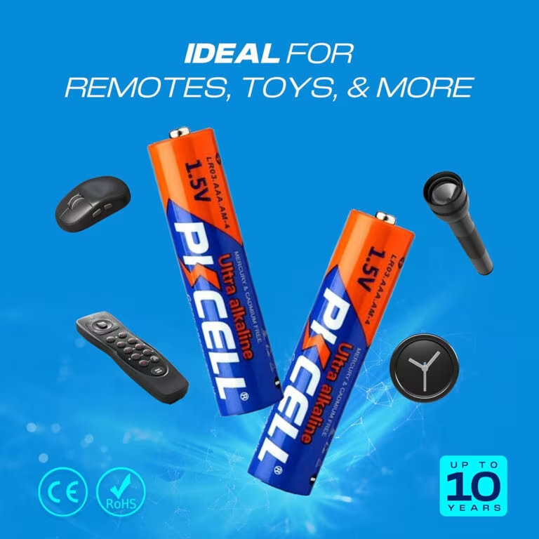 4pcs PKCELL AAA Batteries LR03 1.5V Ultra Alkaline