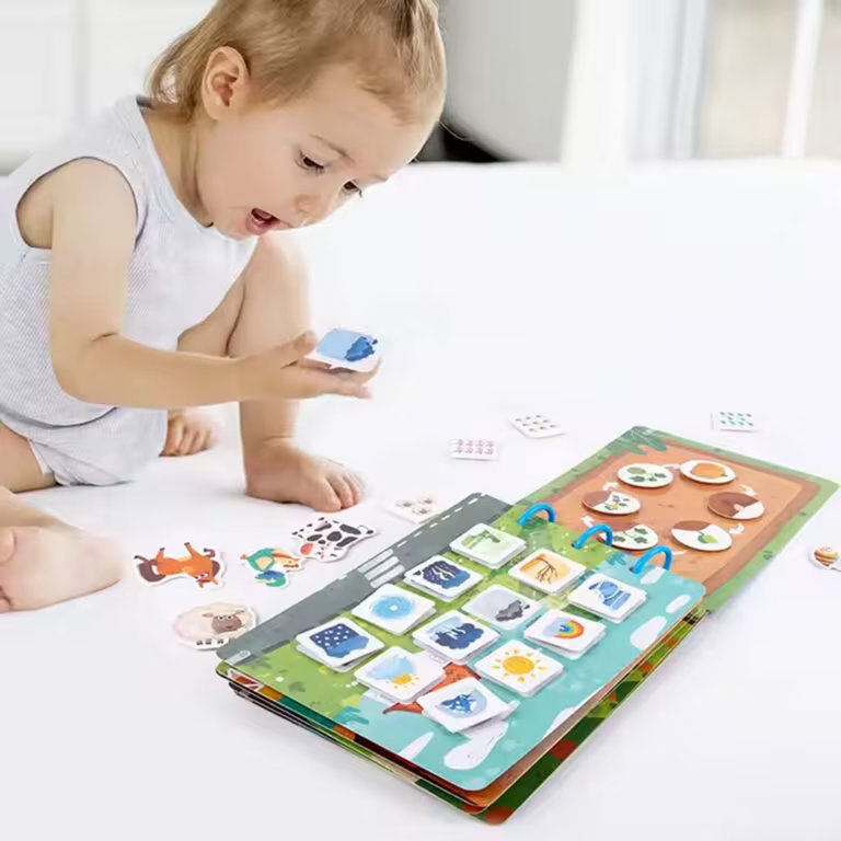 Montessori Busy Book for Toddlers – Life Skills, Traffic, Dinosaur & Farm Sensory Learning Book