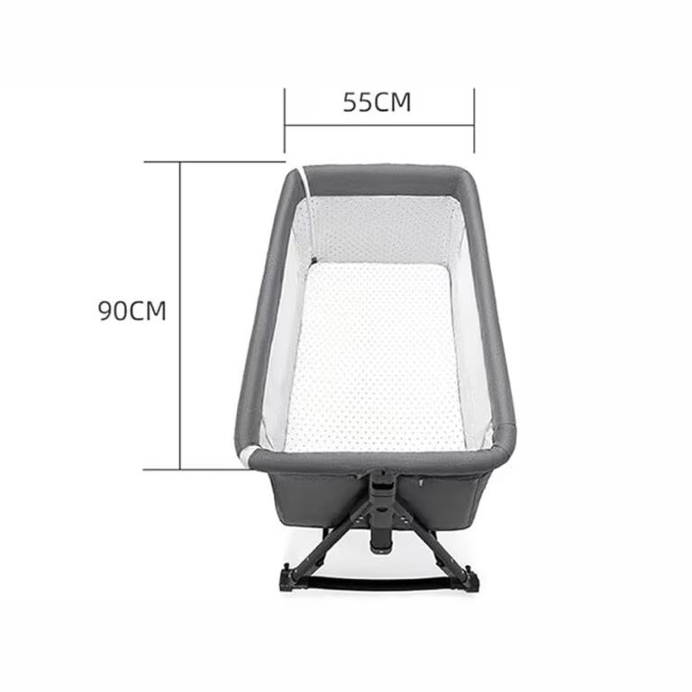 Baby Bassinet & Bedside Sleeper with Mosquito Net Canopy – 6 Height Settings, Rocking Mode, Lockable Wheels & Storage Basket