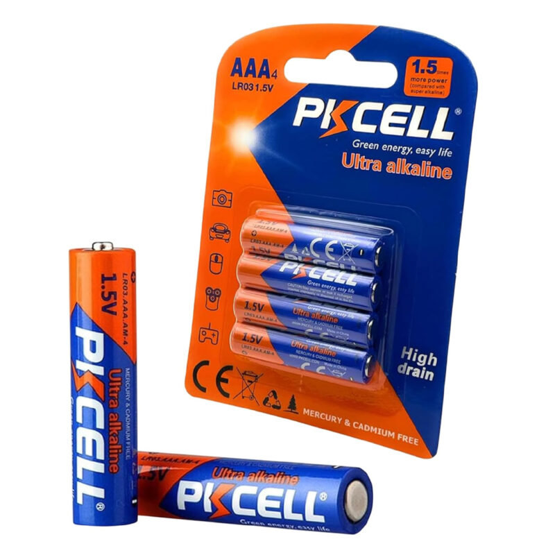 4pcs PKCELL AAA Batteries LR03 1.5V Ultra Alkaline